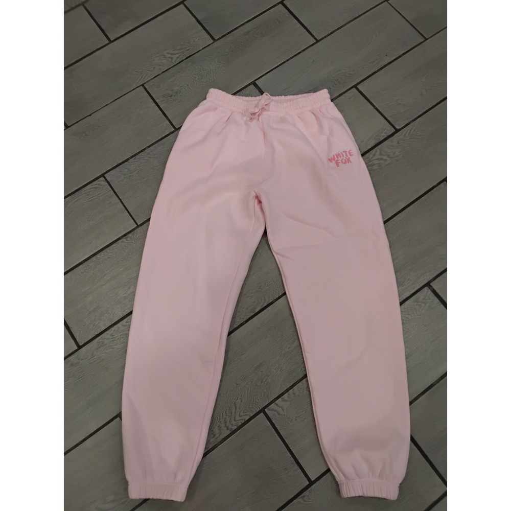 White Fox Boutique Pink With Love Logo Joggers Sweatpants Medium